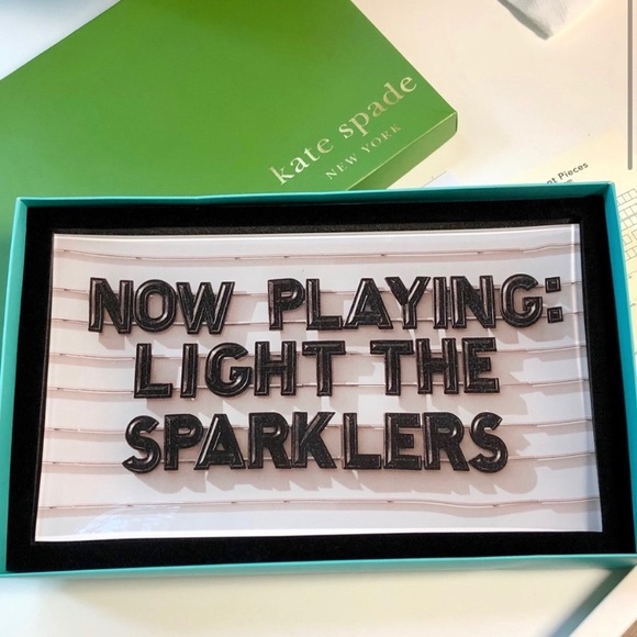 Kate Spade Lenox Glass Trinket Tray Plate Now Playing:Light The Sparklers - Picture 1 of 7